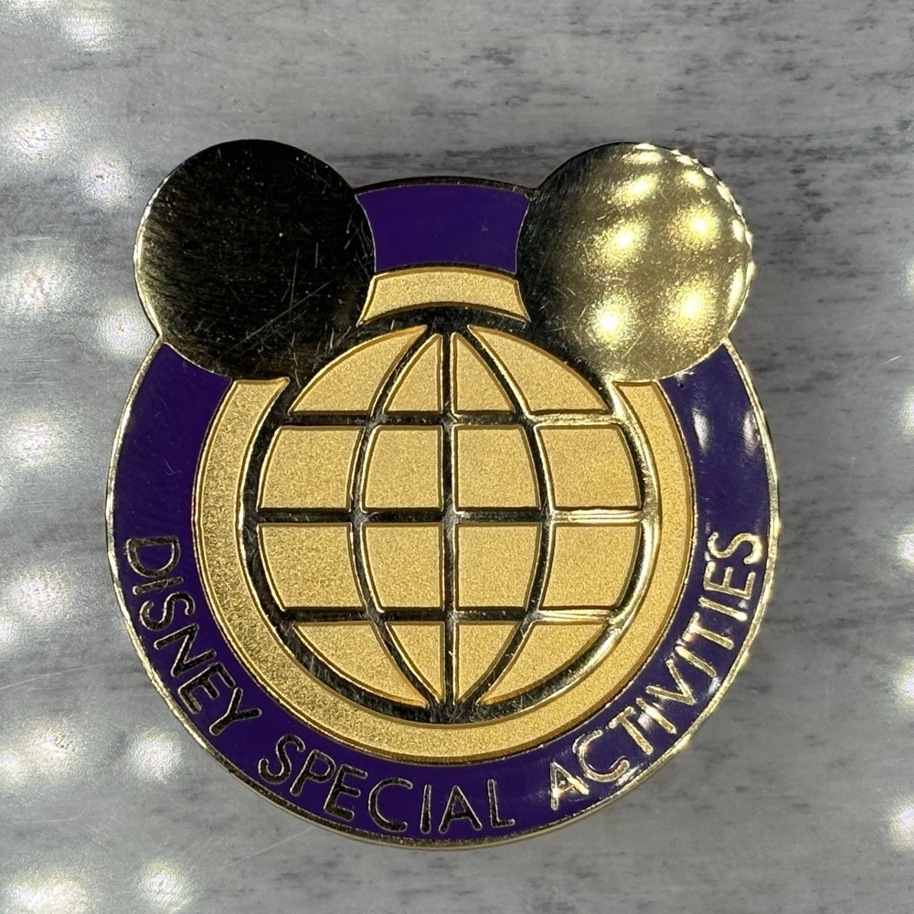 Rare Disney Special Activities Purple & Gold Globe Enamel Pin